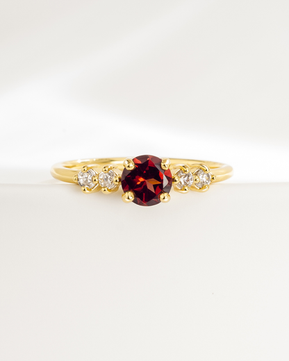 Garnet Everyday Jewellery Gift Set in 18k Gold Vermeil - SJR London Timepiece