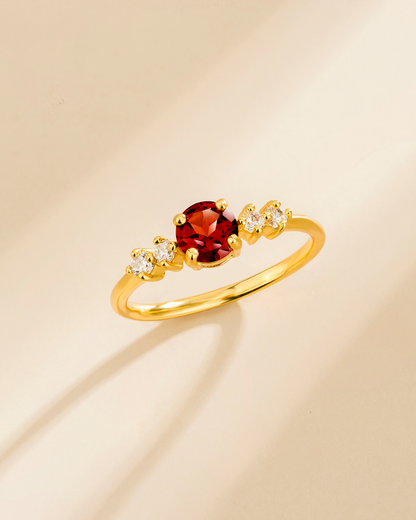 Garnet Everyday Jewellery Gift Set in 18k Gold Vermeil - SJR London Timepiece
