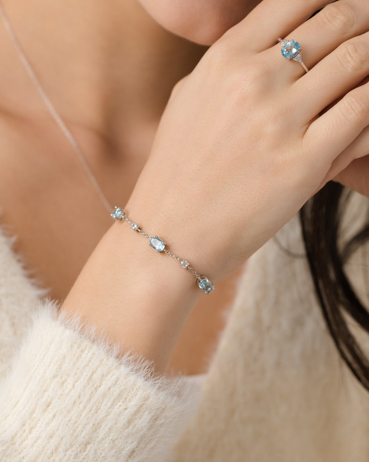 Essential Blue Topaz Jewellery Set in Sterling Silver - SJR London Timepiece
