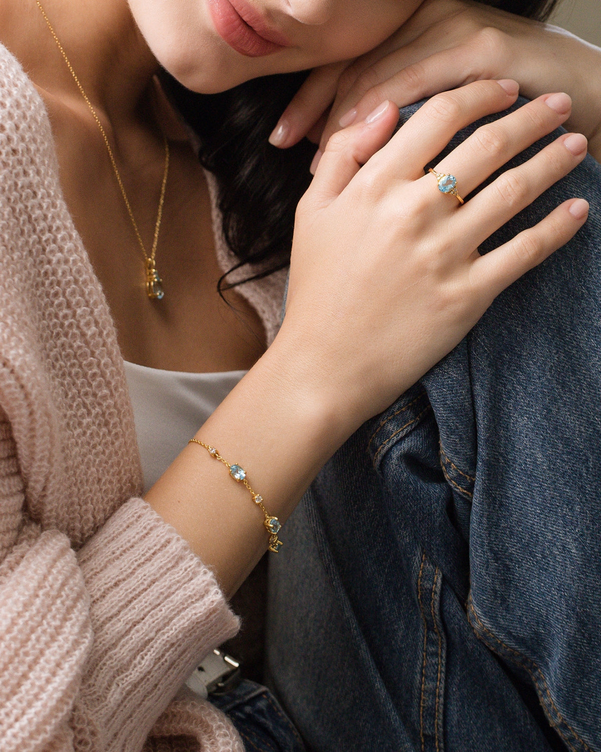 Blue Topaz Bracelet in 18k Gold Vermeil - SJR London Timepiece