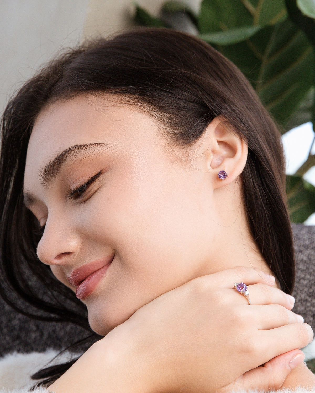 Pink Sapphire & Amethyst Jewellery Set in Sterling Silver - SJR London Timepiece