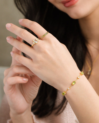Peridot Bracelet in 18k Gold Vermeil - SJR London Timepiece