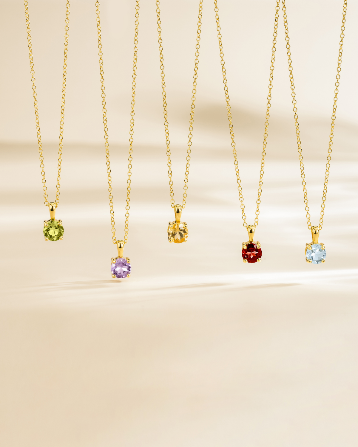 Citrine Solitaire Pendant Necklace in 18k Gold Vermeil - SJR London Timepiece