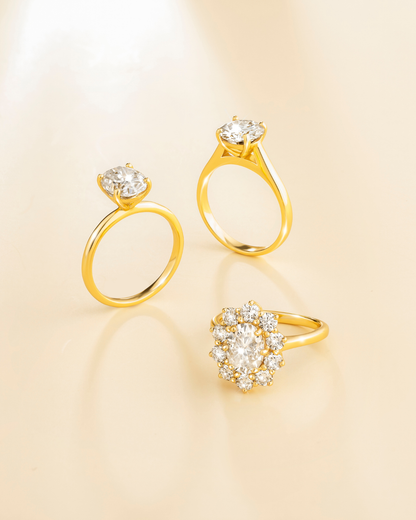 2 ct Round Solitaire Moissanite Engagement Ring in 18k Gold Vermeil - SJR London Timepiece
