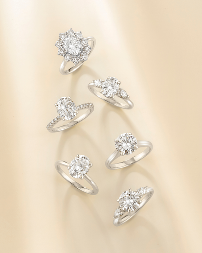 2 ct Round Moissanite Three Stone Engagement Ring in Sterling Silver - SJR London Timepiece