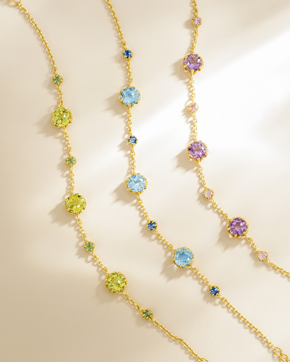 Blue Sapphire & Blue Topaz Bracelet in 18k Gold Vermeil - SJR London Timepiece