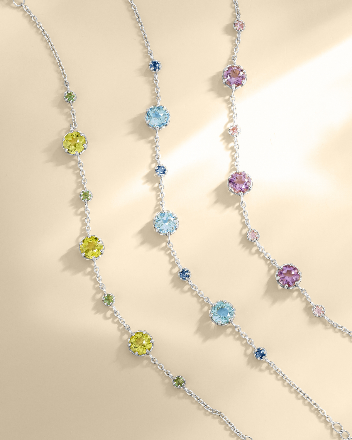 Bracelet saphir bleu et topaze bleue en argent sterling