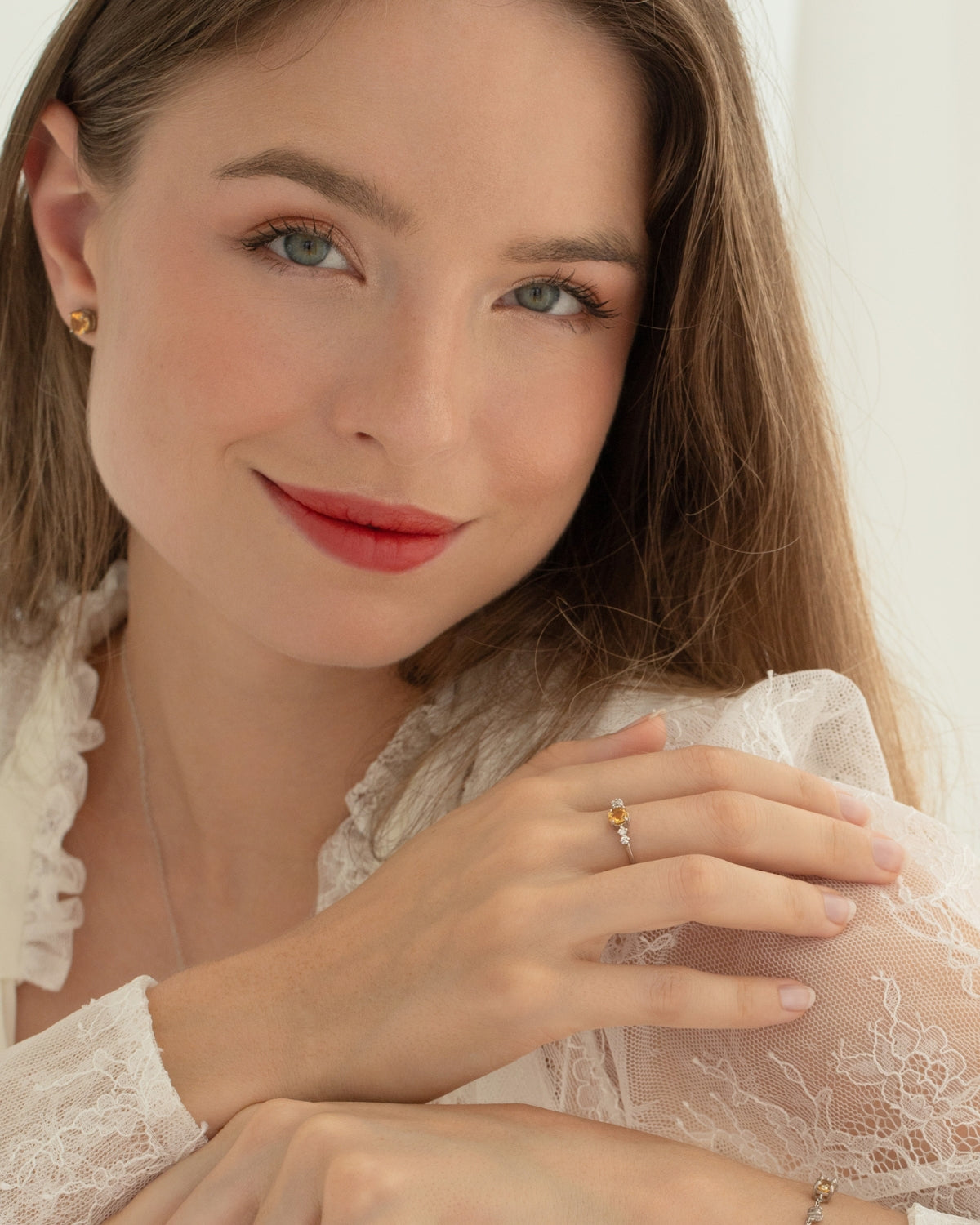 Citrine Five Stone Ring in Sterling Silver - SJR London Timepiece