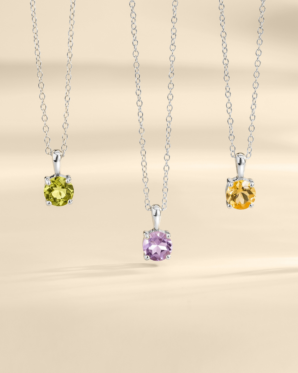 Pendentif solitaire améthyste lavande en argent sterling