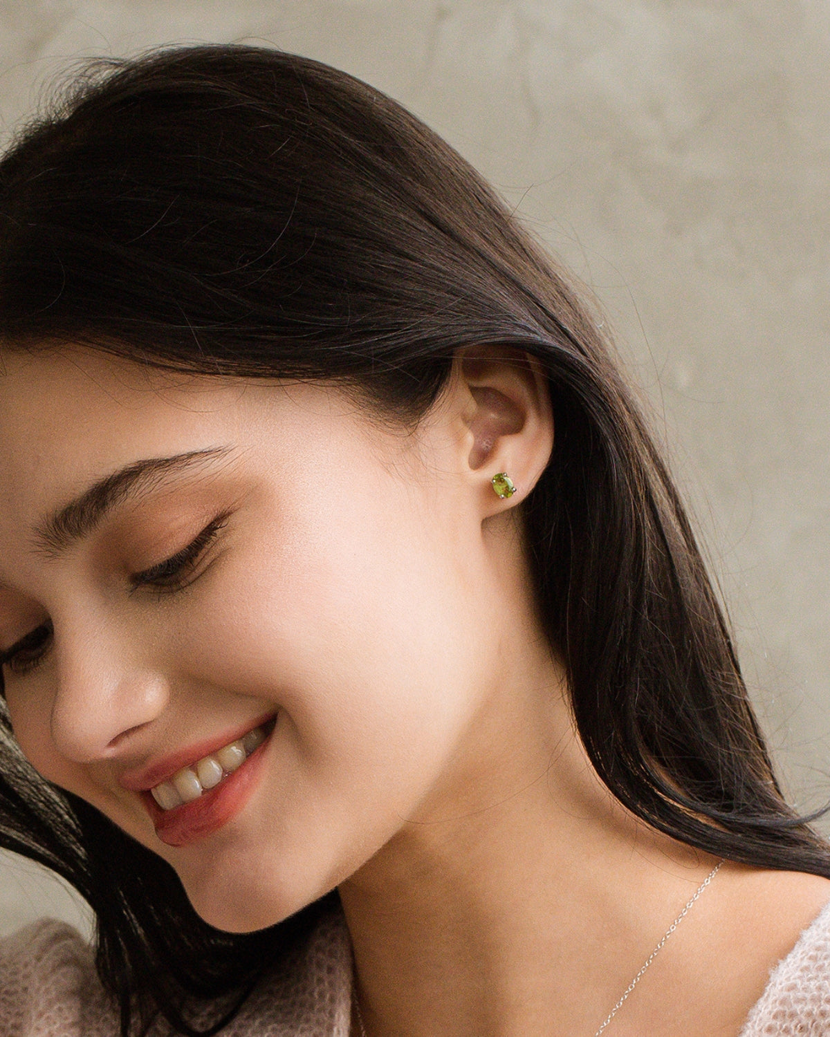 Peridot Oval Stud Earrings in Sterling Silver - SJR London Timepiece