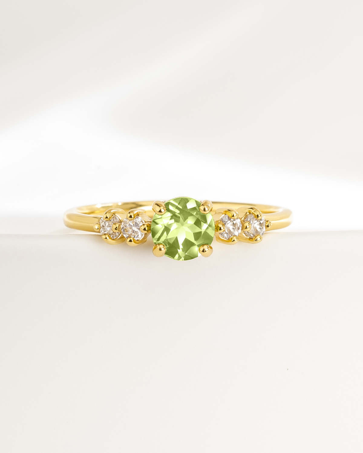Parure de bijoux de tous les jours en or vermeil 18 carats et péridot