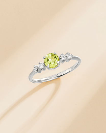 Peridot Five Stone Ring in Sterling Silver - SJR London Timepiece