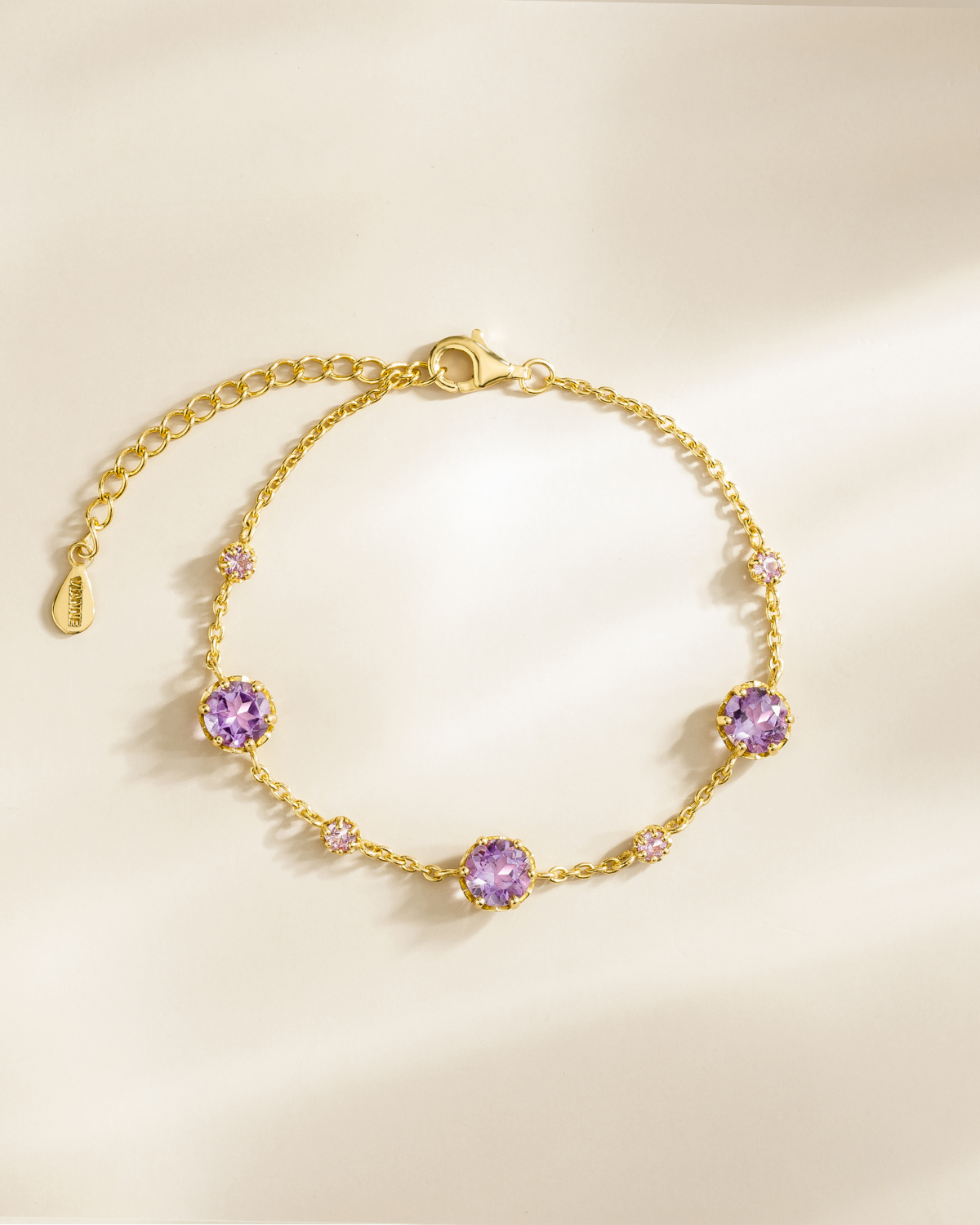 Pink Sapphire & Amethyst Jewellery Set in 18k Gold Vermeil - SJR London Timepiece