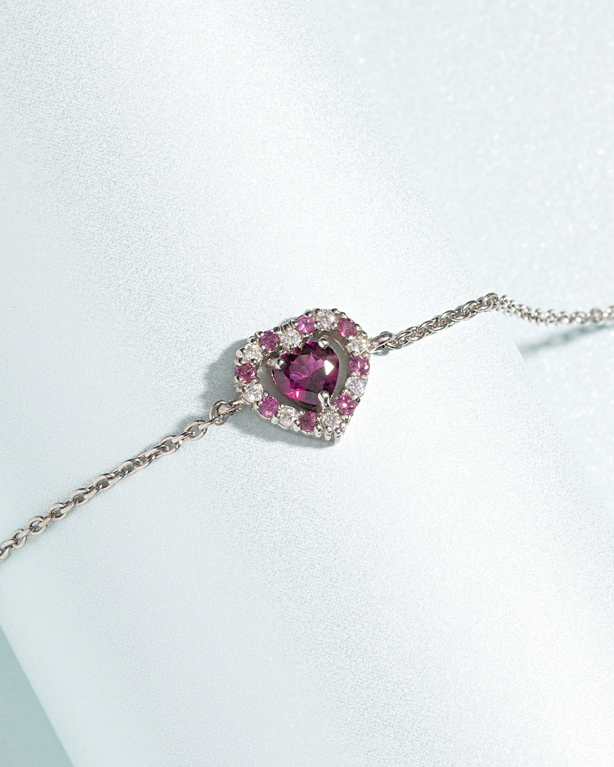 Red Heart Rhodolite Garnet Jewellery Set in Sterling Silver - SJR London Timepiece