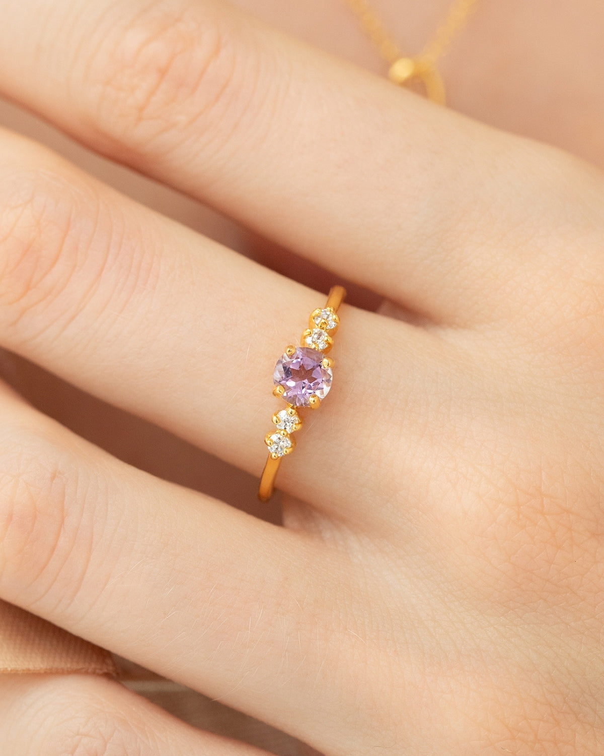 Lavender Amethyst Everyday Jewellery Gift Set in 18k Gold Vermeil - SJR London Timepiece
