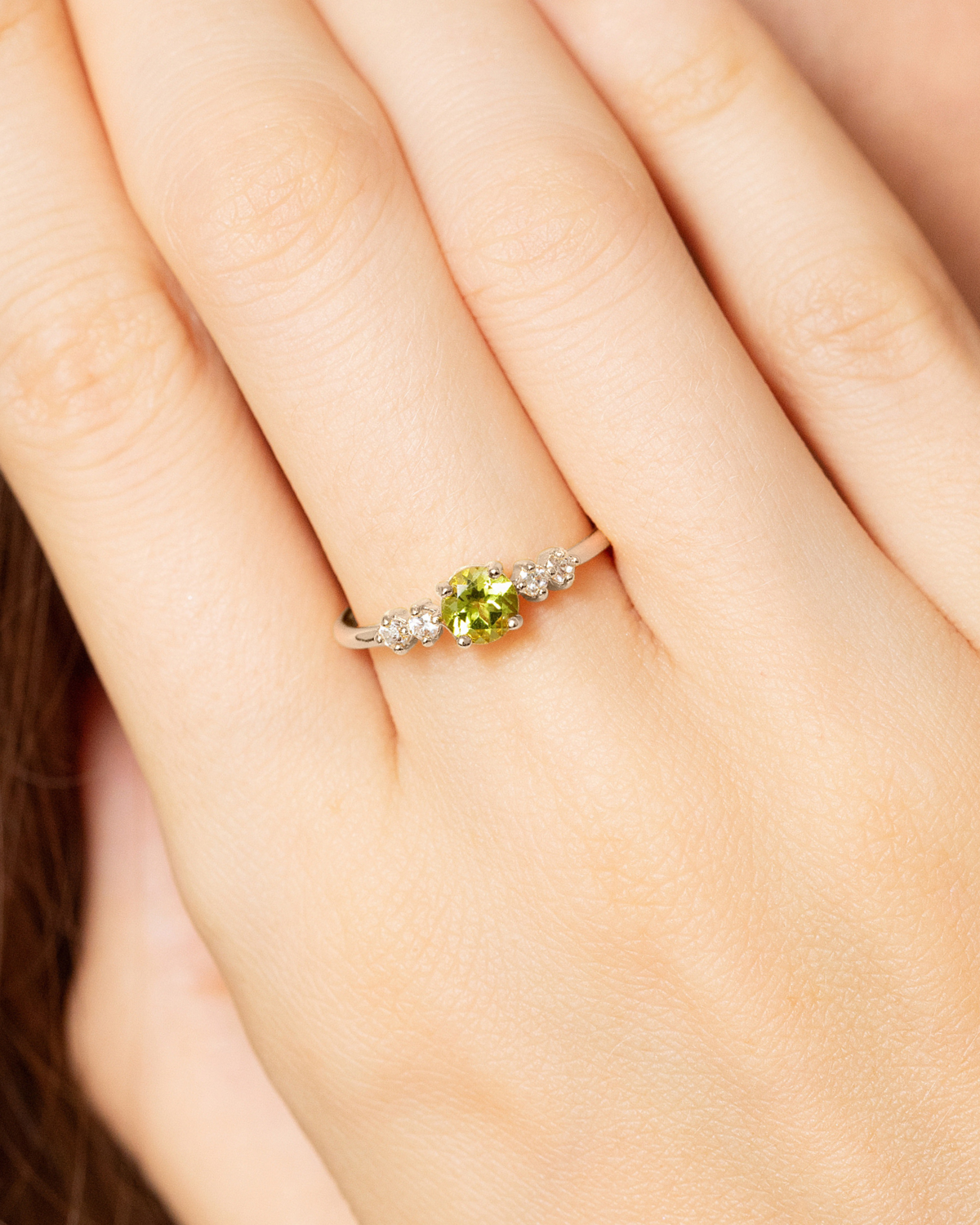 Peridot Five Stone Ring in Sterling Silver - SJR London Timepiece