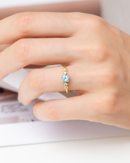 Blue Topaz Everyday Jewellery Gift Set in 18k Gold Vermeil - SJR London Timepiece