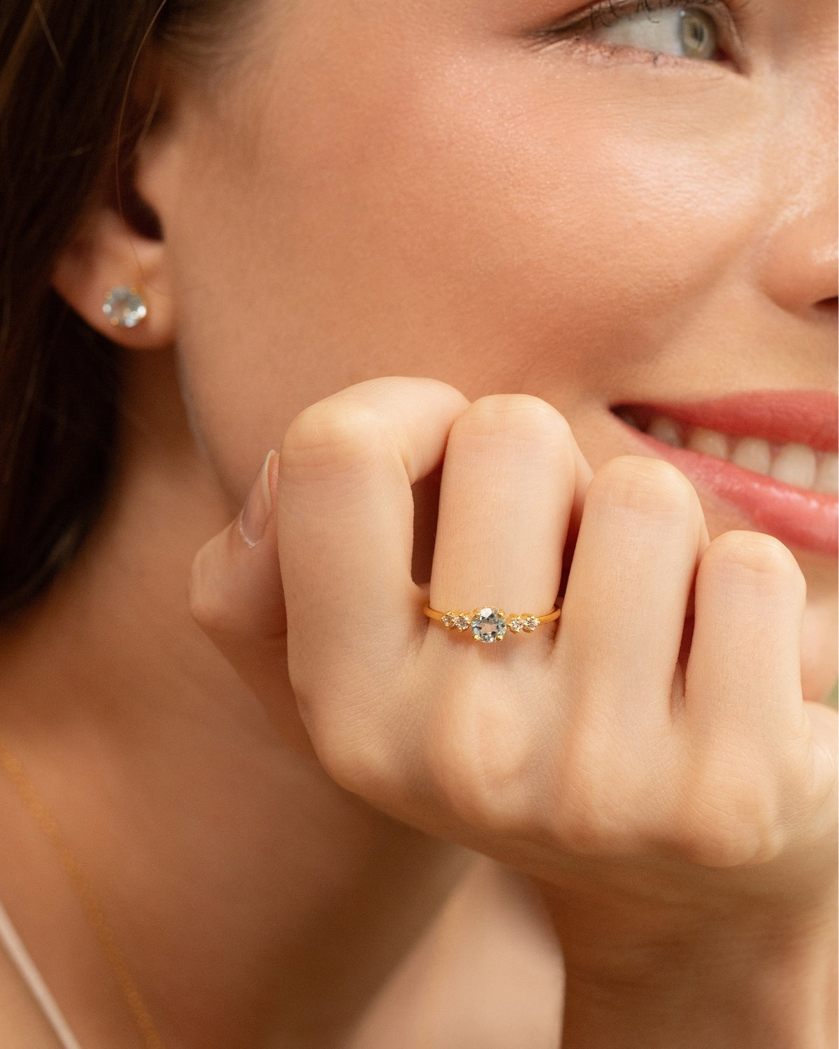 Blue Topaz Everyday Jewellery Gift Set in 18k Gold Vermeil - SJR London Timepiece
