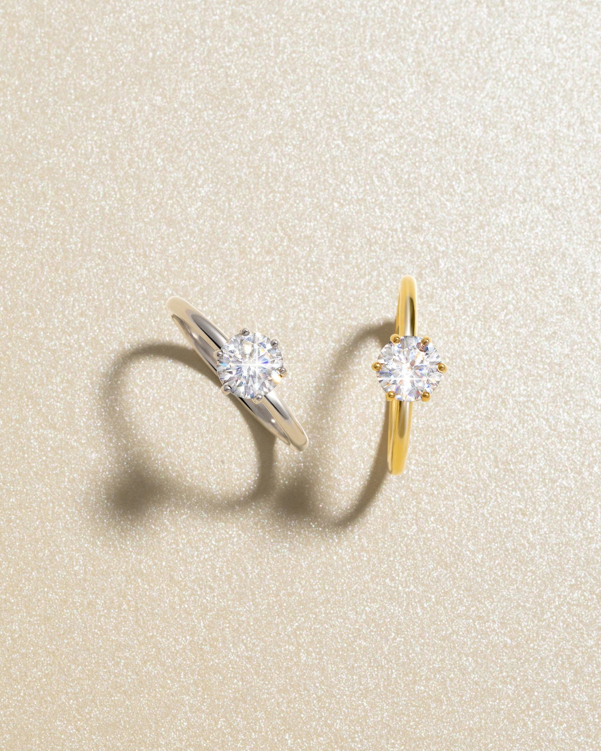 1 ct Round Solitaire Moissanite Engagement Ring in 18k Gold Vermeil - SJR London Timepiece