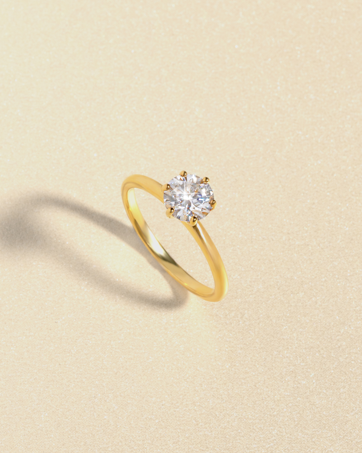 1 ct Round Solitaire Moissanite Engagement Ring in 18k Gold Vermeil - SJR London Timepiece
