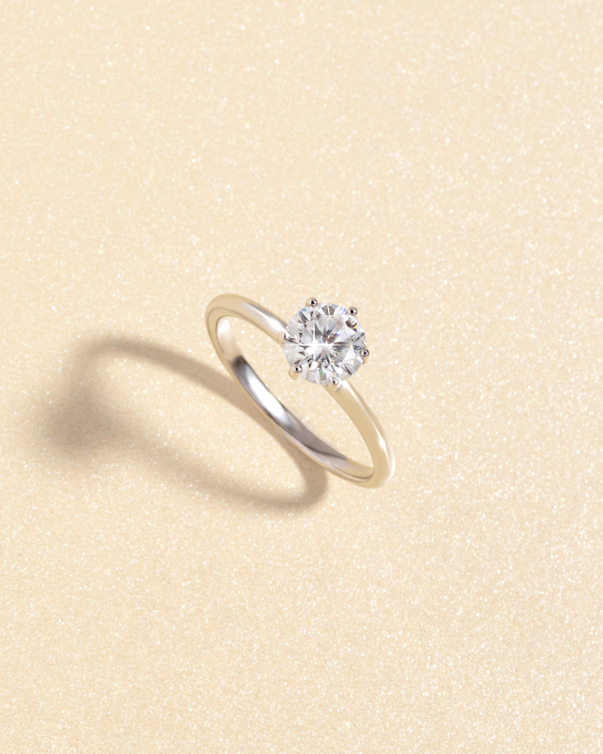 1 ct Round Solitaire Moissanite Engagement Ring in Sterling Silver - SJR London Timepiece