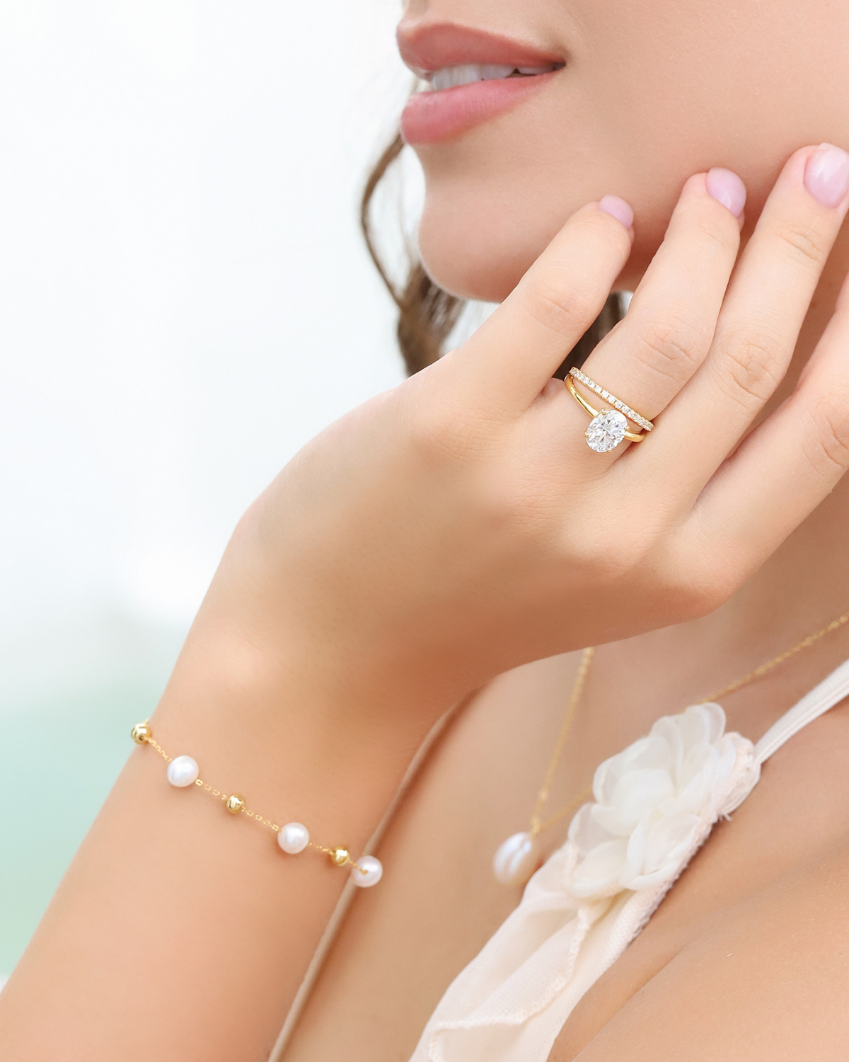 Freshwater Pearl Bracelet in 18k Gold Vermeil - SJR London Timepiece