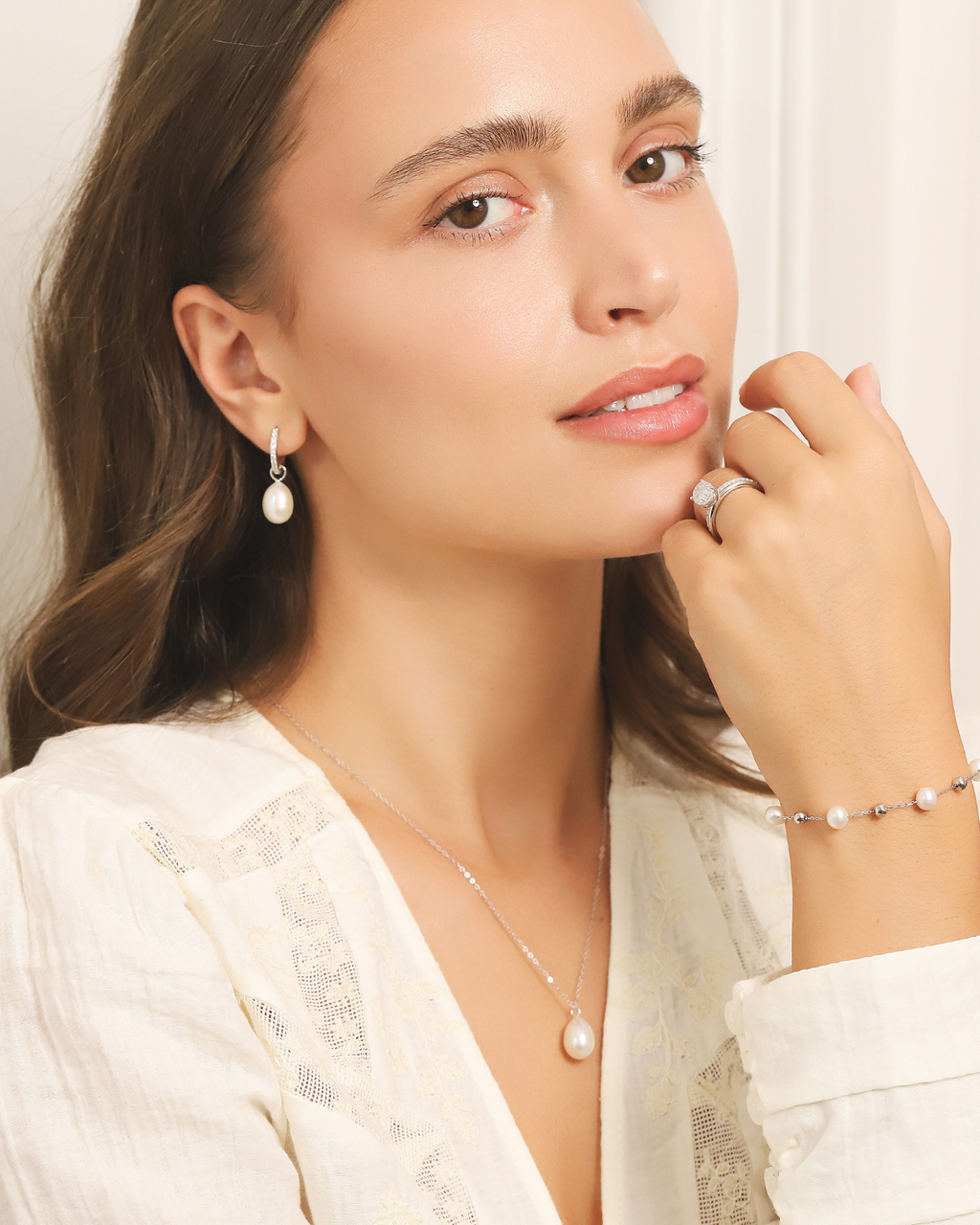 Bracelet en perles d'eau douce et argent sterling