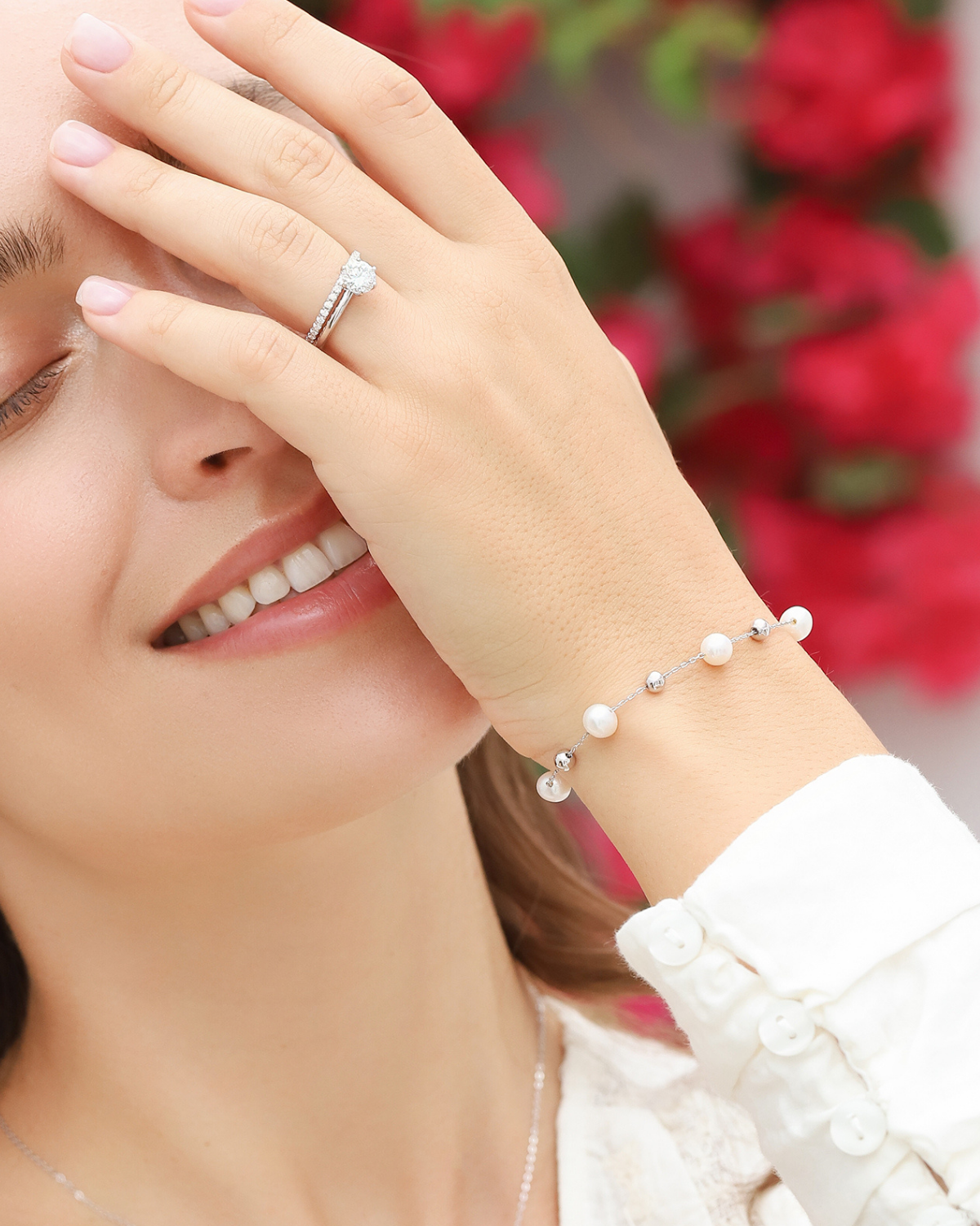Bracelet en perles d'eau douce et argent sterling