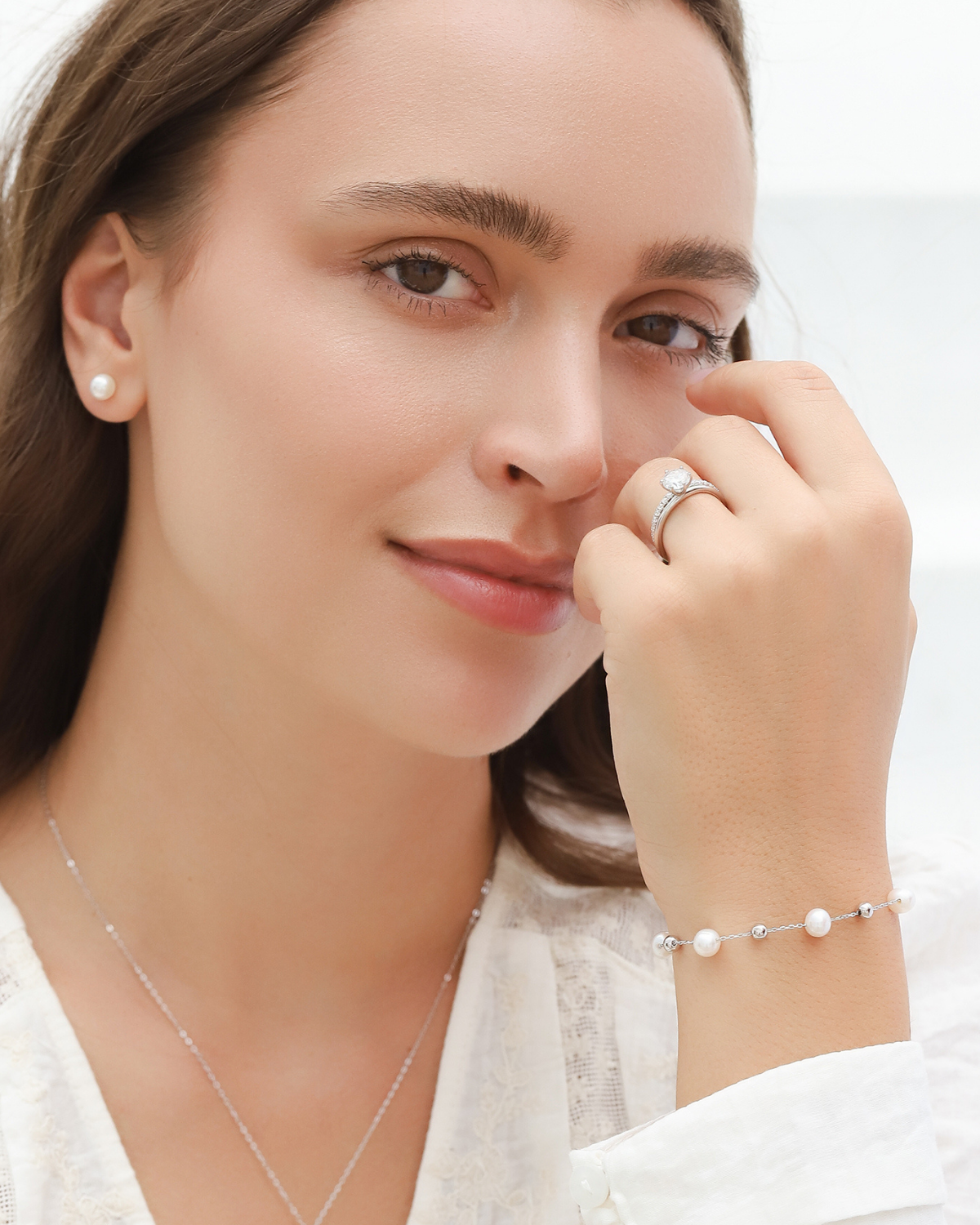 Bracelet en perles d'eau douce et argent sterling
