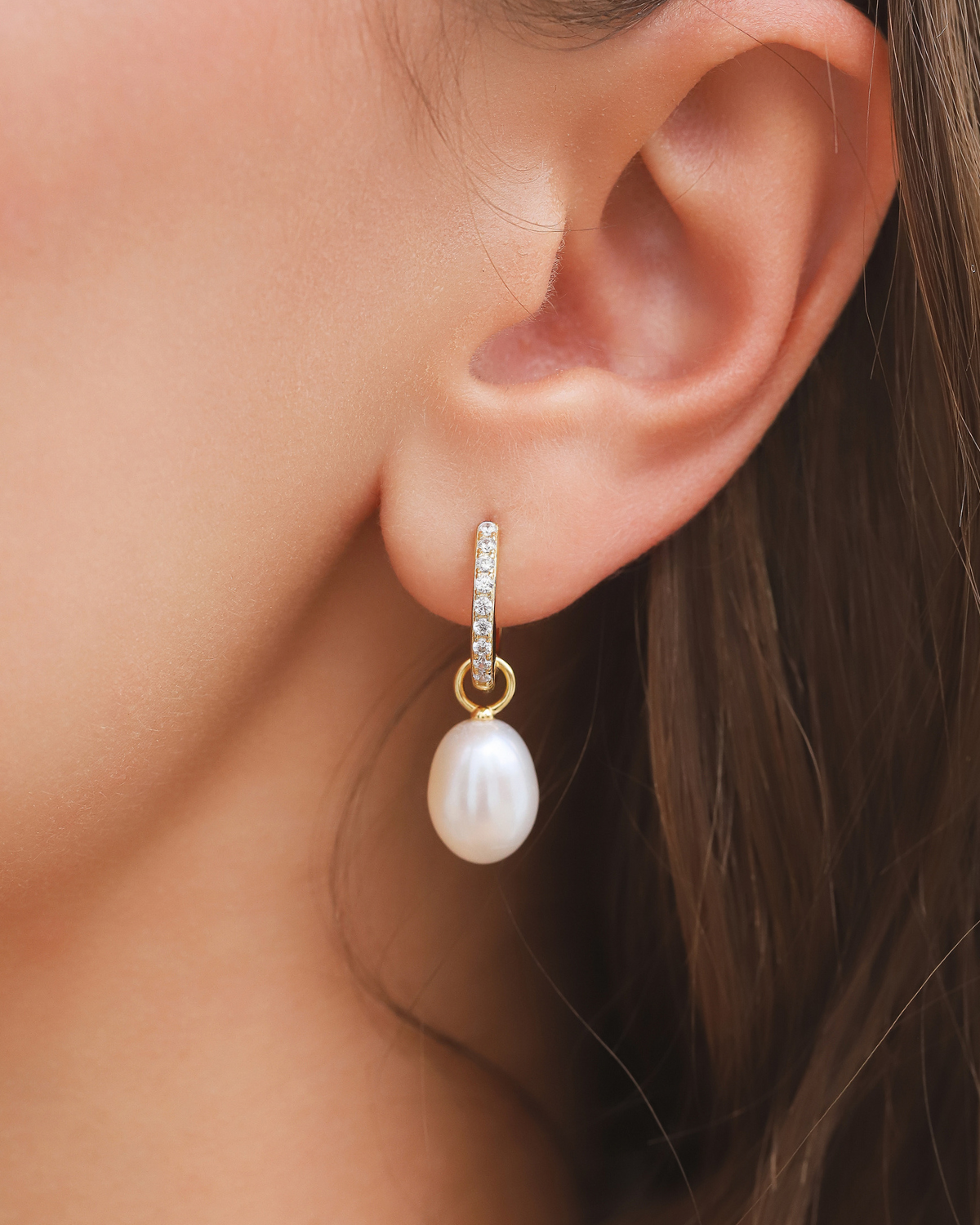 Pearl & Moissanite Bridal Jewellery Set in 18k Gold Vermeil - SJR London Timepiece