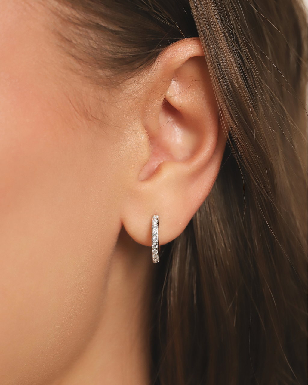 Boucles d'oreilles créoles perles d'eau douce avec perles amovibles en argent sterling