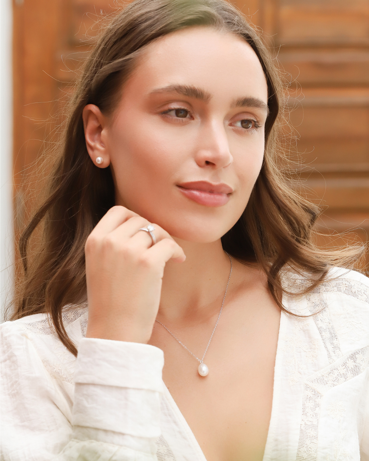 Clous d'oreilles en perles d'eau douce en argent sterling