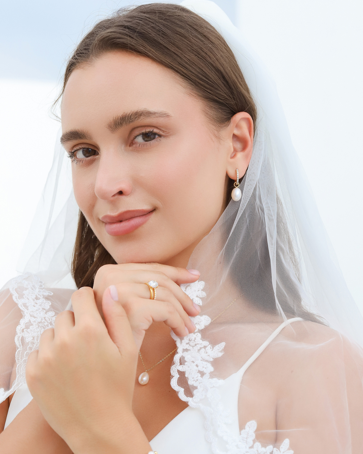 Freshwater Pearl Hoop Drop Earrings in 18k Gold Vermeil - SJR London Timepiece