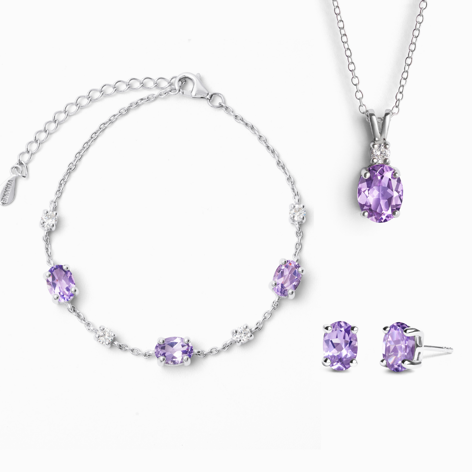 Essential Amethyst Jewellery Set in Sterling Silver - SJR London Timepiece