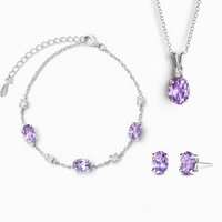 Essential Amethyst Jewellery Set in Sterling Silver - SJR London Timepiece