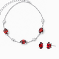 Mini Set 2 - Parure grenat en argent sterling