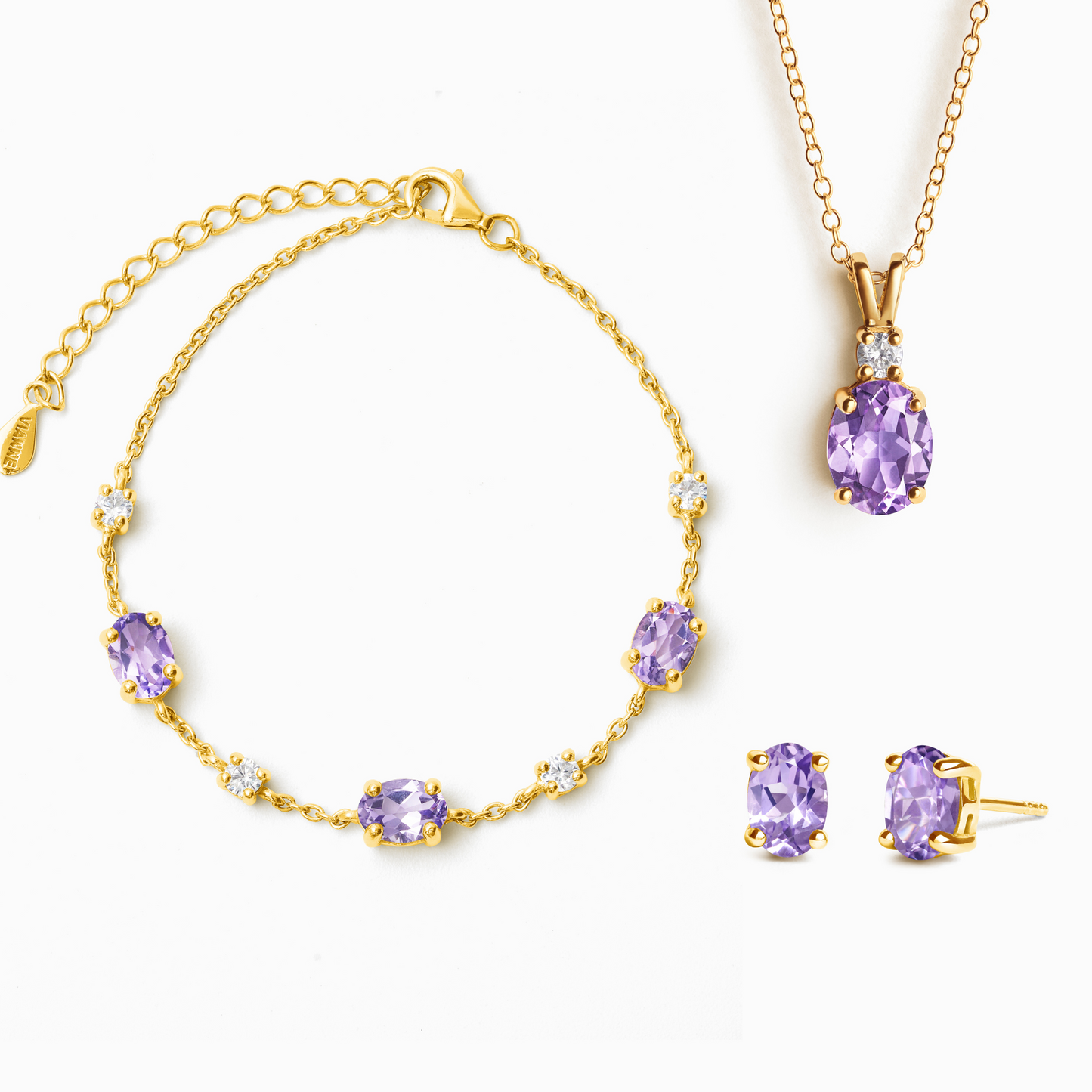 Essential Amethyst Jewellery Set in 18k Gold Vermeil - SJR London Timepiece