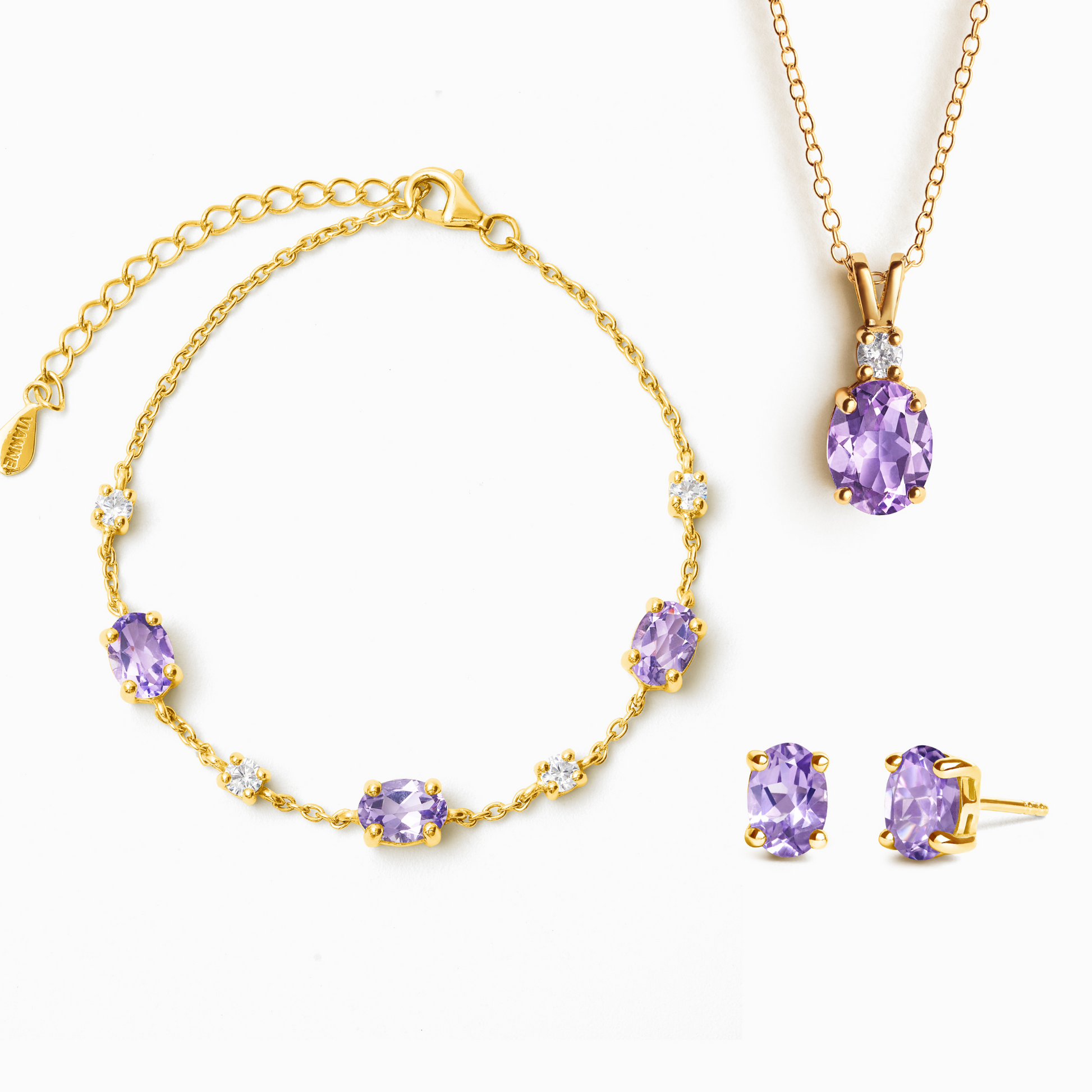 Essential Amethyst Jewellery Set in 18k Gold Vermeil - SJR London Timepiece