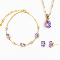 Essential Amethyst Jewellery Set in 18k Gold Vermeil - SJR London Timepiece