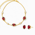 Mini-coffret 2 - Parure de bijoux en grenat en vermeil 18 carats