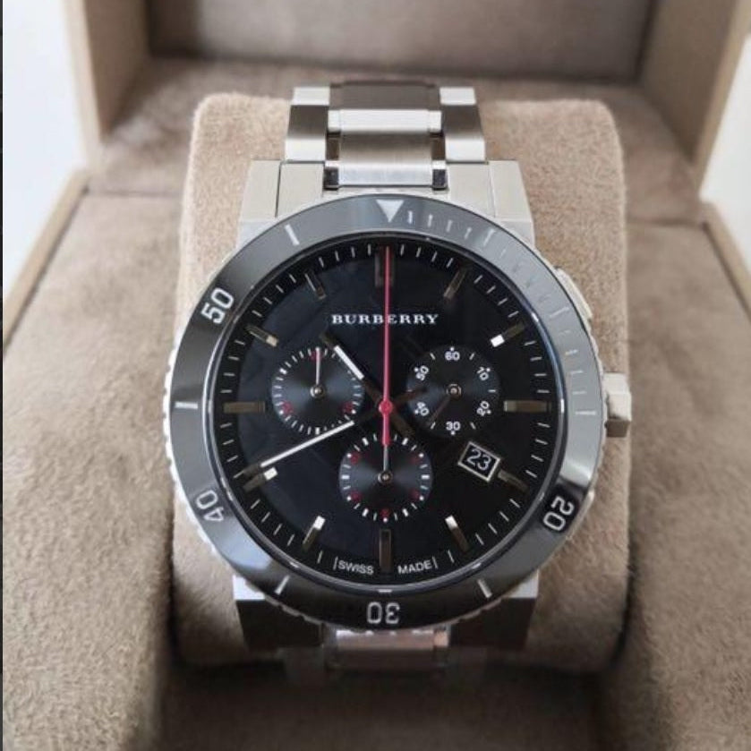 Burberry BU9380 The City Men's Silver & Black Dial Watch - SJR London Timepiece