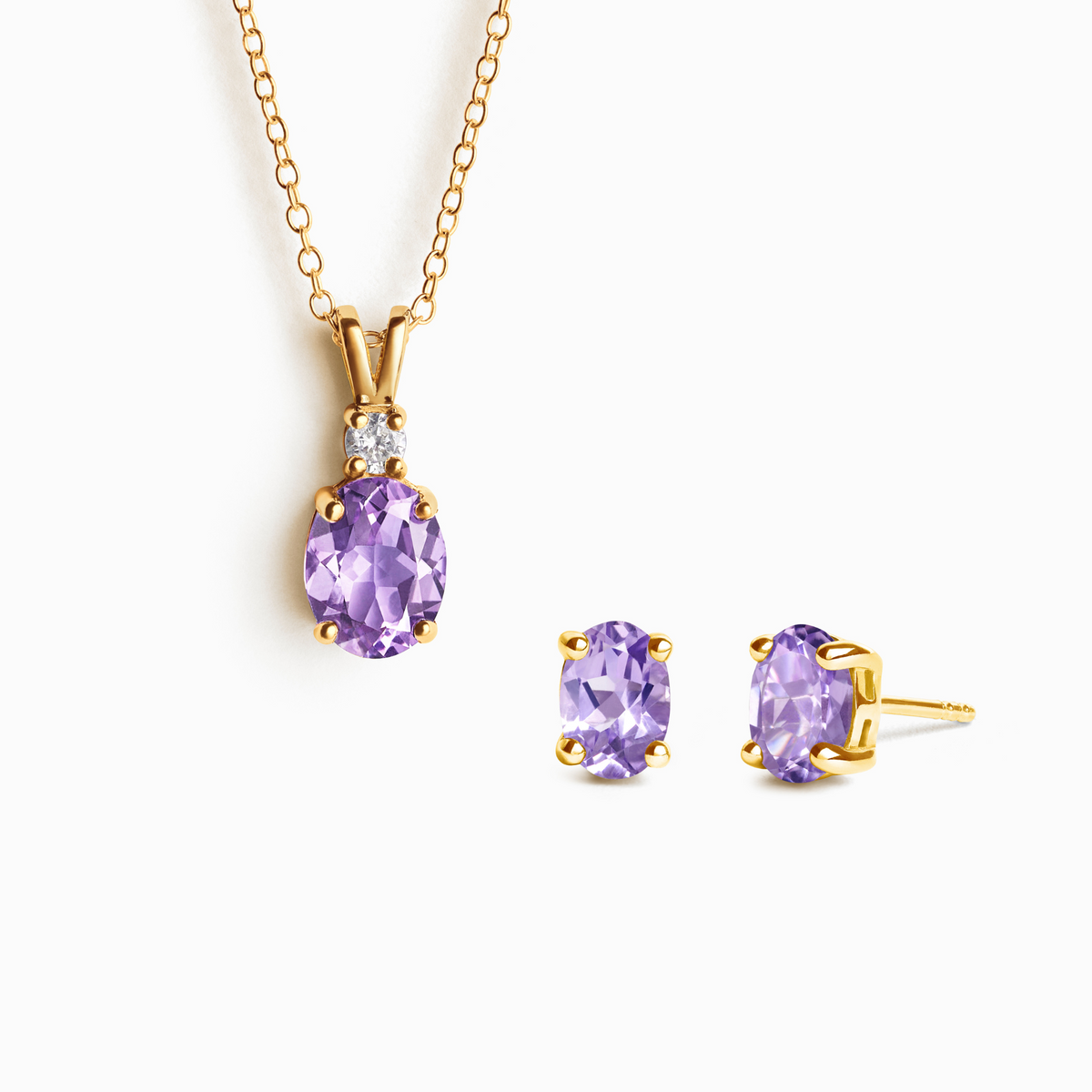 Mini-set 1 - Parure de bijoux en améthyste en vermeil 18 carats