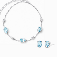 Mini Set 2 - Blue Topaz Jewellery Set in Sterling Silver - SJR London Timepiece