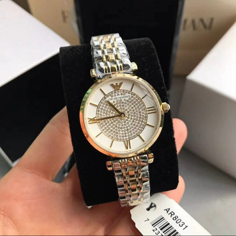 Emporio Armani AR8031 Gianni T-Bar Women's Two-Tone Watch - SJR London Timepiece