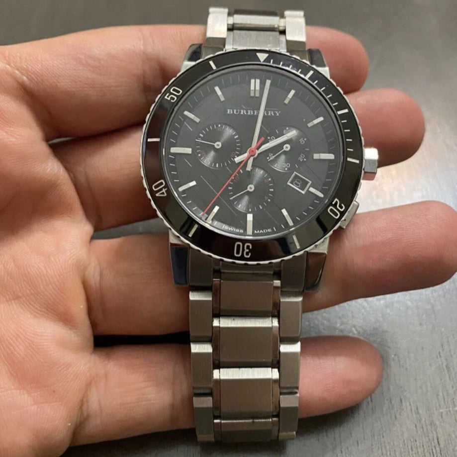 Burberry BU9380 The City Men's Silver & Black Dial Watch - SJR London Timepiece