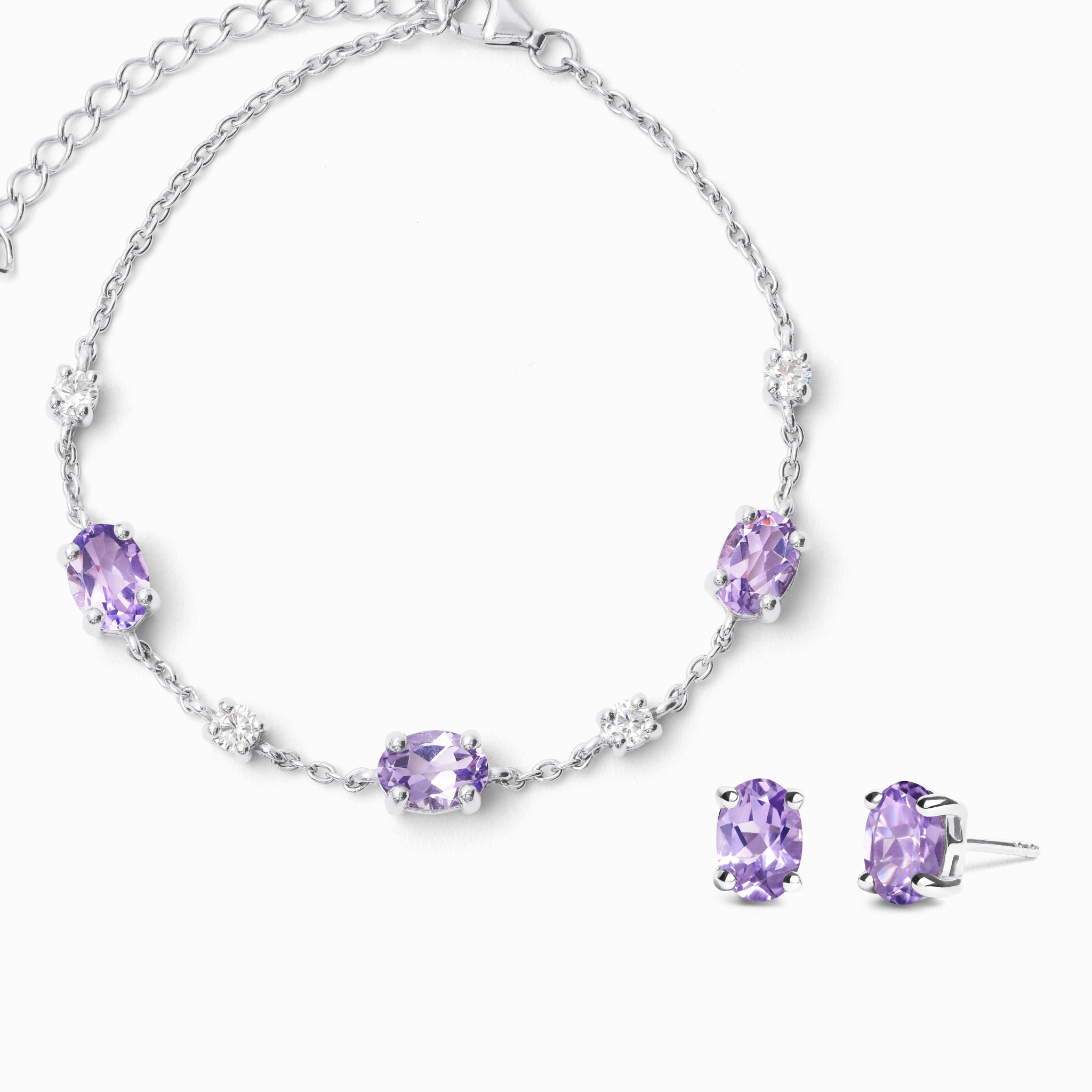 Mini Set 2 - Parure de bijoux en améthyste en argent sterling