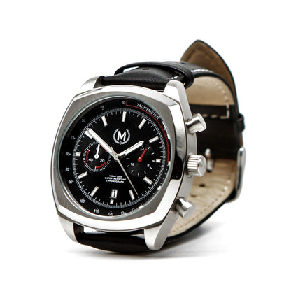 Classic Driver Chronograph, Black And Red Strap (PRE-ORDER NOW) - SJR London Timepiece