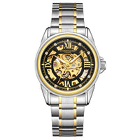 Hand Assembled Anthony James Skeleton Automatic Two Tone Gold & Steel Mens Watch - SJR London Timepiece