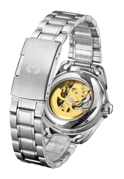 Hand Assembled Anthony James Skeleton Automatic Steel & White Mens Watch - SJR London Timepiece