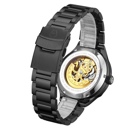 Hand Assembled Anthony James Sports Skeleton Automatic Black - SJR London Timepiece